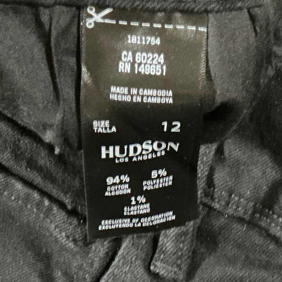 HUDSON Beth Black Baby Bootcut Jeans Women’s Size 12 - Picture 3 of 6